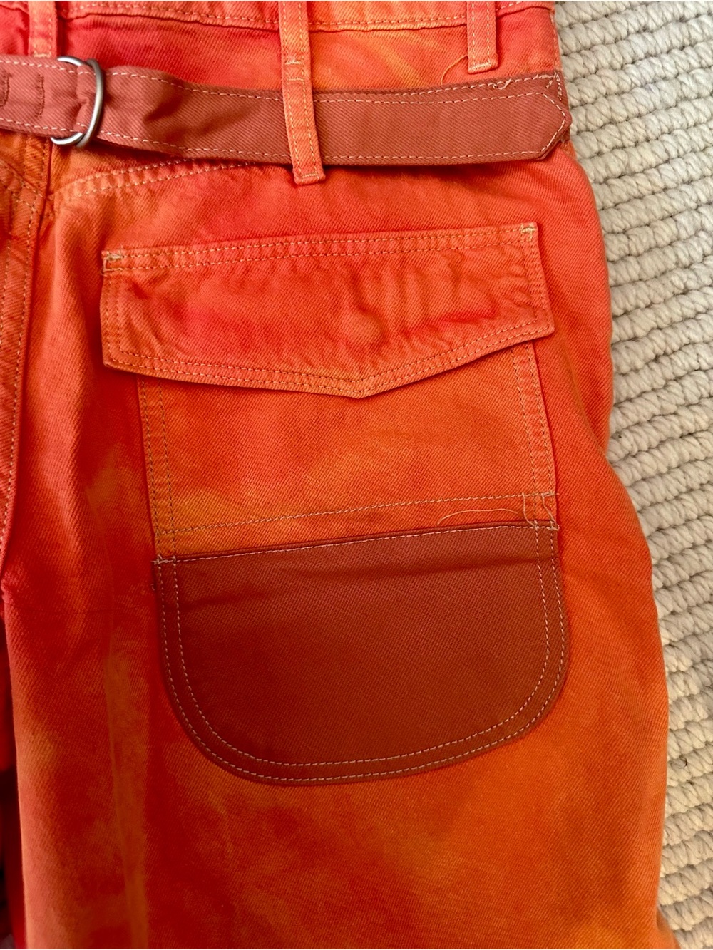 We The Free Orange Wide Leg Flare Jeans - Picture 6 of 7